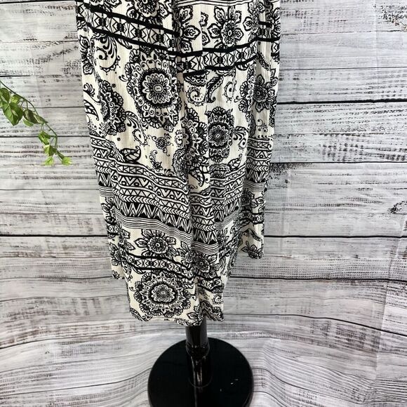 L.A. Harts Skirt size Small Black White Paisley Retro Flowers Hippie Midi Boho - Picture 11 of 13